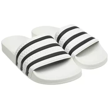 Шлепки в черную полоску Adidas
