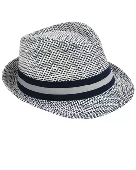 Шляпа меланж с темно-синей лентой Catya