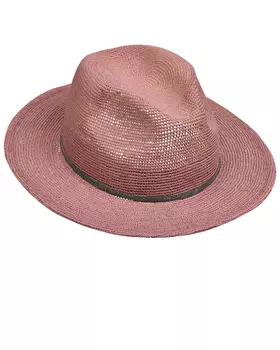 Шляпа с отделкой бисером, розовая Brunello Cucinelli