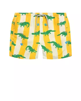 Шорты для купания в полоску с принтом "крокодилы" Saint Barth