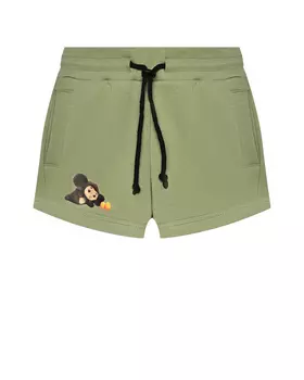 Шорты на резинке с Чебурашкой на штанине, зеленые Dan Maralex
