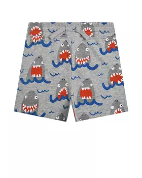 Шорты трикотажные со сплошным принтом акулы Stella McCartney