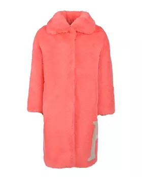 Шуба кораллового цвета из эко-меха Glox детская