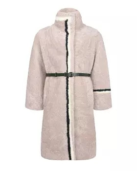 Шуба кремового цвета из овчины Plooml детская