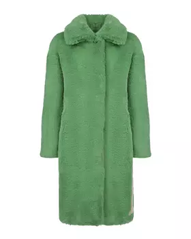 Шуба зеленого цвета из эко-меха Glox детская
