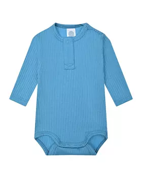 Синее боди с отделкой в рубчик Sanetta детское