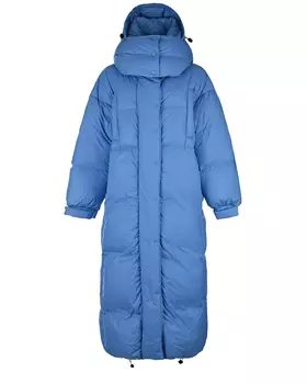 Синее пальто-пуховик Bacon