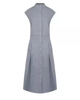 Синее платье с застежкой на пуговицы Panicale