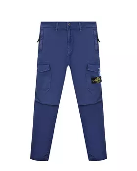 Синие брюки с накладными карманами Stone Island детские
