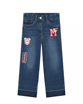 Синие джинсы с нашивкой "М" Monnalisa детские