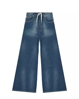 Синие джинсы с поясом на кулиске MM6 Maison Margiela детские