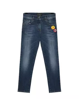 Синие джинсы slim fit с нашивкой Dolce&Gabbana детские