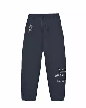 Синие спортивные брюки с белым текстовым принтом Dolce&amp;Gabbana детские