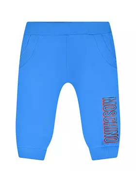 Синие спортивные брюки с принтом "мишка" Moschino детские