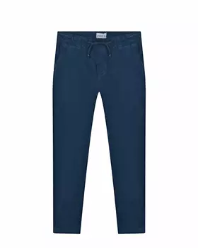 Синие вельветовые брюки с поясом на кулиске Bikkembergs детские