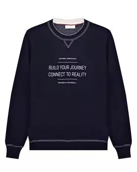 Синий джемпер из смесового кашемира Brunello Cucinelli детский