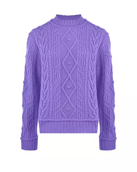 Синий кашемировый джемпер с фигурной вязкой FTC Cashmere