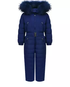 Синий комбинезон с отделкой эко-мехом Freedomday детский