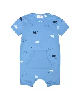 Синий песочник с принтом "носороги" Sanetta fiftyseven