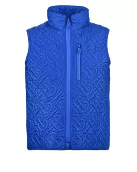 Синий стеганый жилет Burberry детский