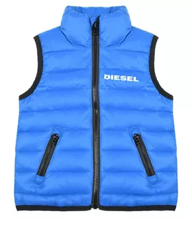 Синий стеганый жилет Diesel