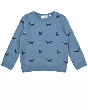 Синий свитшот с принтом "лисички" Sanetta fiftyseven детский