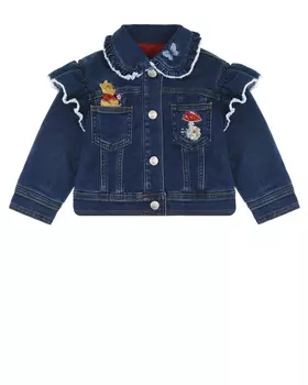 Синяя джинсовая куртка с рюшами Monnalisa детская