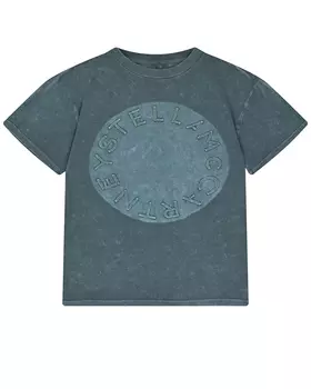 Синяя футболка с лого в круге Stella McCartney детская