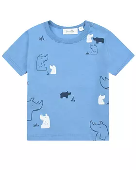 Синяя футболка с принтом "носороги" Sanetta fiftyseven