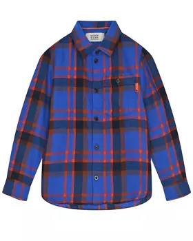 Синяя рубашка в клетку Scotch&amp;Soda детская