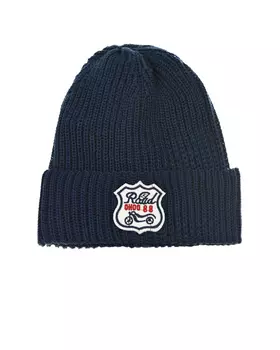 Синяя шапка с нашивкой-гербом Catya детская