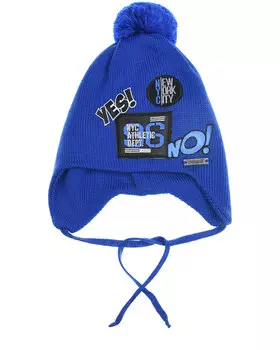 Синяя шапка с патчем "Yes" Il Trenino детская
