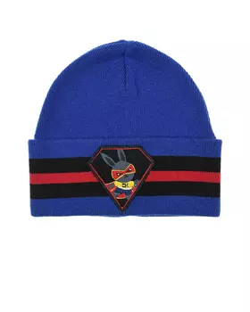 Синяя шапка с патчем "заяц" Chobi детская