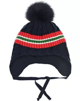 Синяя шапка с помпоном Chobi детская