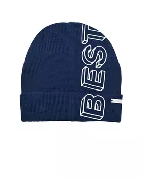 Синяя шапка с принтом "Best" Il Trenino детская