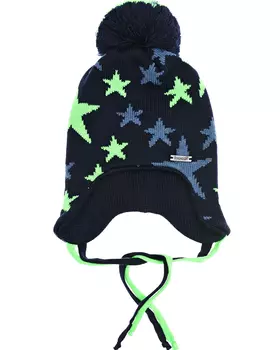 Синяя шапка с принтом "Звезды" Il Trenino детская
