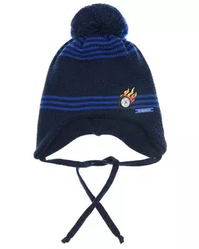 Синяя шапка с принтом в полоску Il Trenino детская