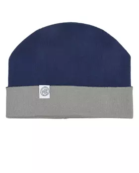 Синяя шапка с серым отворотом Chobi