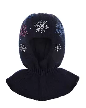 Синяя шапка-шлем со снежинками из страз Chobi детская