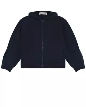 Синяя спортивная куртка с объемной надписью на спине Monnalisa детская