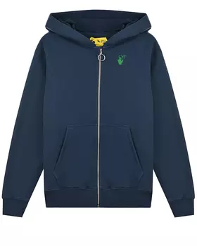 Синяя спортивная куртка с зеленым логотипом Off-White детская