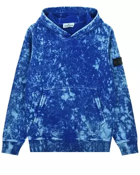 Синяя толстовка-худи Stone Island детская