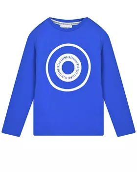 Синяя толстовка с белым принтом Bikkembergs детская