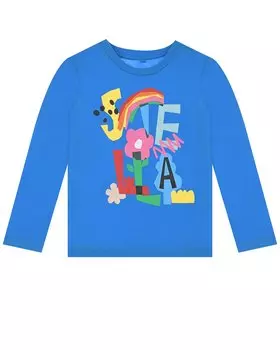 Синяя толстовка с разноцветным лого Stella McCartney детская