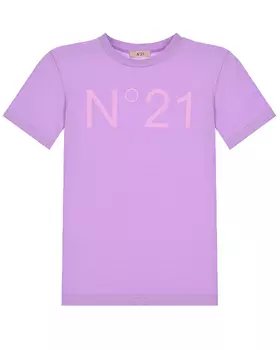 Сиреневая футболка с лого в тон No. 21 детская