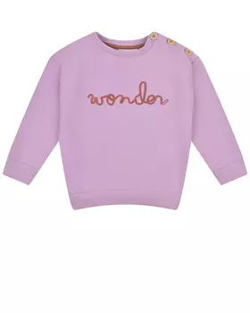 Сиреневый свитшот с надписью "Wonder" Sanetta Pure детский