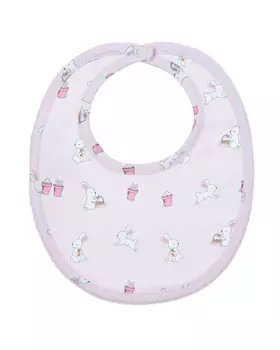 Слюнявчик с принтом "зайцы", розовый Lyda Baby