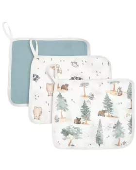 Слюнявчик с принтом "животные", 3 шт Jan&Sofie