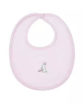Слюнявчик с вышивкой "зайка", розовый Lyda Baby