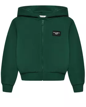 Спортивная куртка с капюшоном, зеленая Dolce&Gabbana